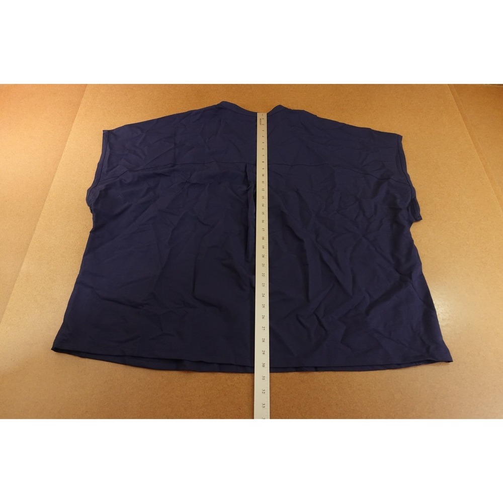 Mandala Womens Size 5XL Navy Blue Mandarin Short Dolman Sleeve Scrub Top NWT - Picture 9 of 11